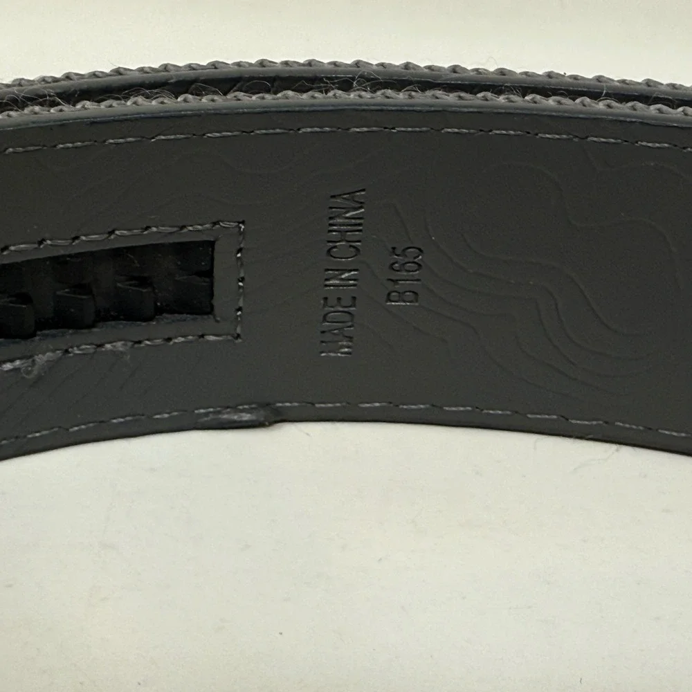 Mission Belt Mens Grey Webbed Nylon Ratchet Metal Buckle L XL 1.25in B165